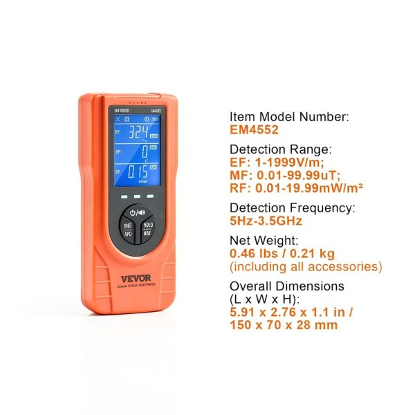 VEVOR EMF Meter Detector Radiation-6