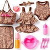 BABESIDE Baby Doll Accessory Set with Feeding Kit, Two Outfits & Tote-0
