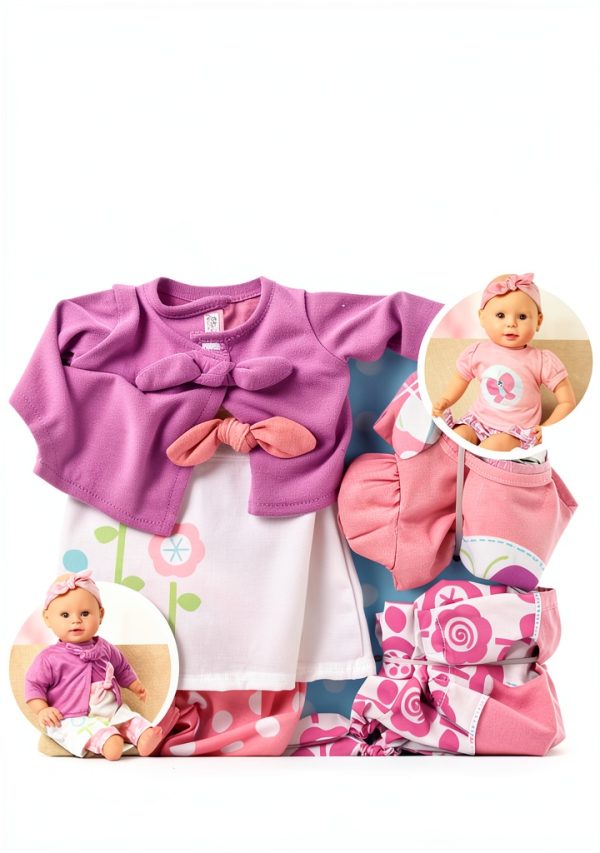 Melissa and Doug 6‑Piece Pink Purple Doll Outfit for 12‑18 Inch Dolls-4