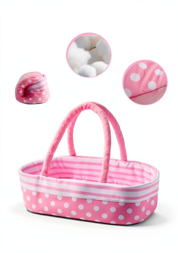 Babeside 8-Piece Baby Doll Set with Bassinet for 17-22 Inch Dolls-4