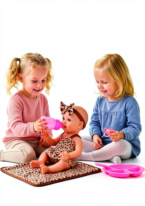 BABESIDE Baby Doll Accessory Set with Feeding Kit, Two Outfits & Tote-3