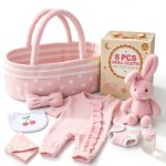 Babeside 8-Piece Baby Doll Set with Bassinet for 17-22 Inch Dolls-0