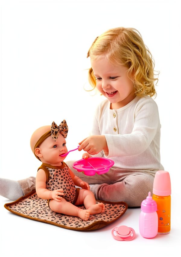 BABESIDE Baby Doll Accessory Set with Feeding Kit, Two Outfits & Tote-2
