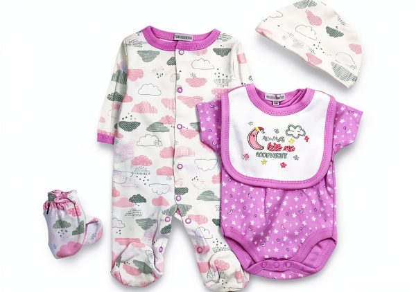 Babyfere Reborn Doll Clothing Set 22‑inch Girls Outfit 5‑Piece Cotton-0