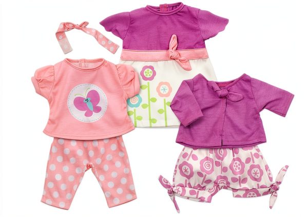 Melissa and Doug 6‑Piece Pink Purple Doll Outfit for 12‑18 Inch Dolls-0