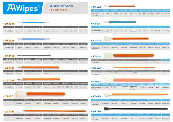 AAwipes 4.92" Lint Free Swabs (100 pcs, Large Flat Sqaure Head 13.5 mm/0.53", Orange, Polyester) Cleanroom Polyester Swabs Multi-Purpose Swab Sticks Microfiber Cleaning Swabs (A5125A)-6